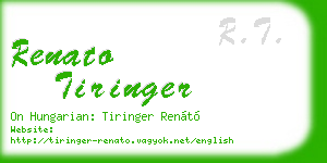 renato tiringer business card